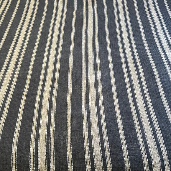 Frye Striped Navy Blue Comforter Queen Quilt 90" x 100" - Picture 1 of 9